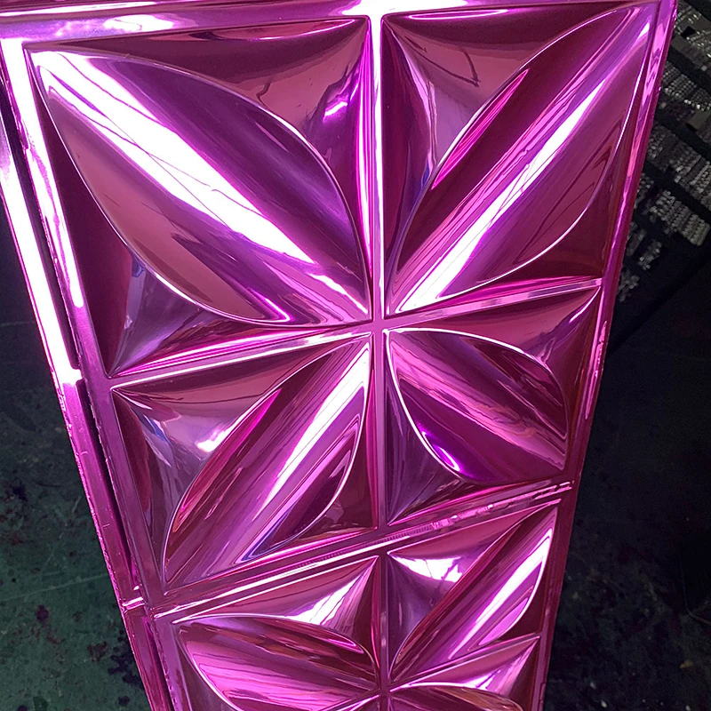 6 шт., 30x30 см, цветные 3D настенные панели с металлическим покрытием для автомобиля, цветок розы, гальванические 3D наклейки на стену, свадебные, вечерние, фоновые, настенные, художественные