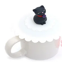 1psc силиконовый чехол с изображением котов, милый мультяшный чехол для чашки, пылезащитный чехол для кофе, впитывающая чашка, силиконовый чехол