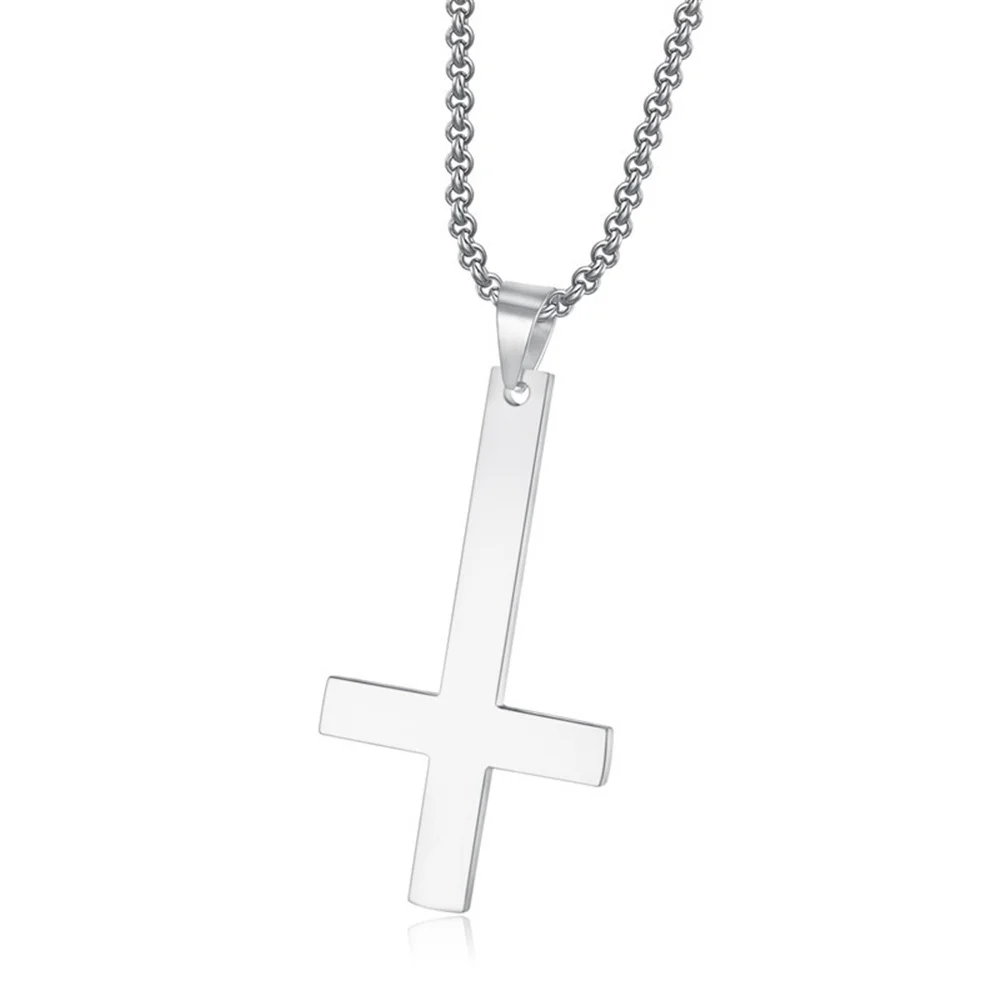 Inverted Cross Necklace Upside Down Cross Necklace / Misanthropy Creations