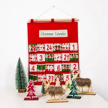 Рождество 24 день висящий Адвент календарь нетканых материалов праздник Рождество сумка для хранения конфет Настенный декор