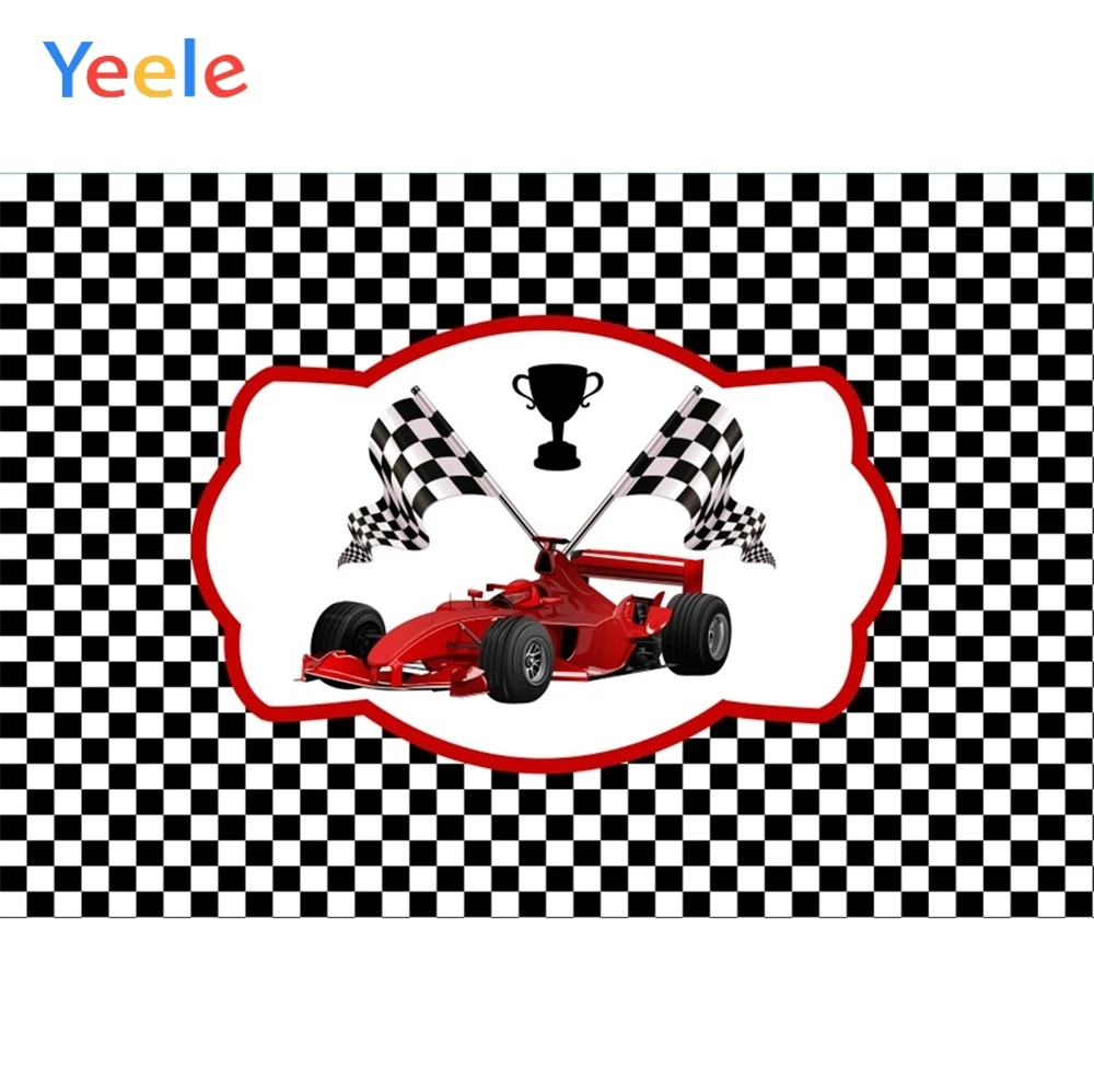 

Yeele F1 Racing Car Match Champion Flag Birthday Party Decoration Photographic Background Photography Backdrops For Photo Studio
