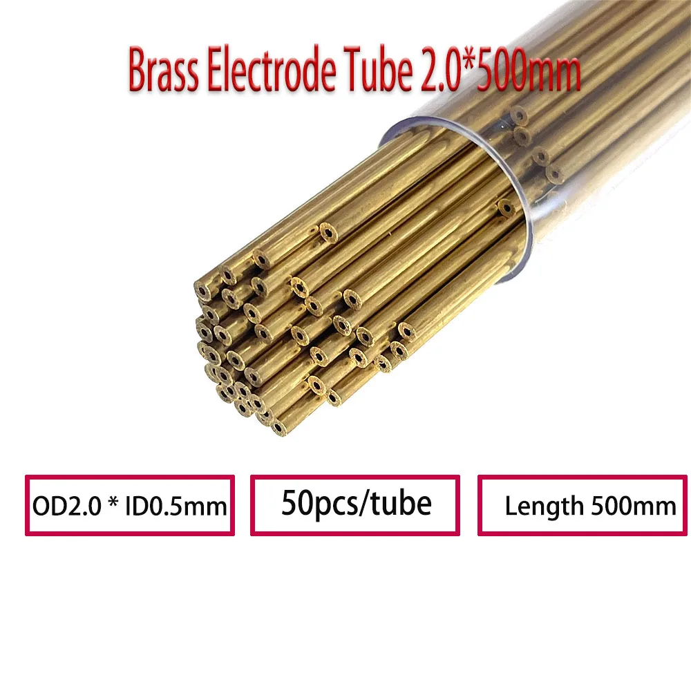 Ziyang Brass Electrode Tube OD2.0*500mm Single Hole 50 Piece for EDM Drilling Hole Machine