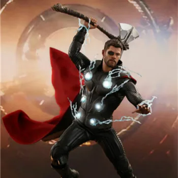 

36cm Avenger Thor Anime Figure One Eye Thor with Hammer Battle Fantasy Lightning Thor Action Figure Collection Children Toy Gift