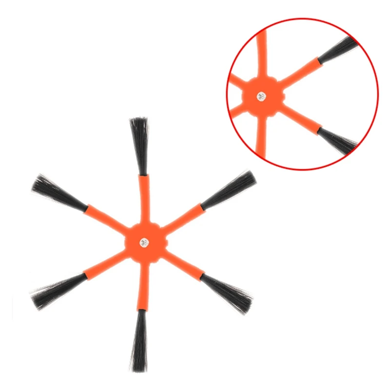 4 xсъемная основная щетка + 8xOrange 6 Arm боковая 8xFilter 2 xчистящая для Xiaomi / Roborock S50 S51 S55 S5 S6