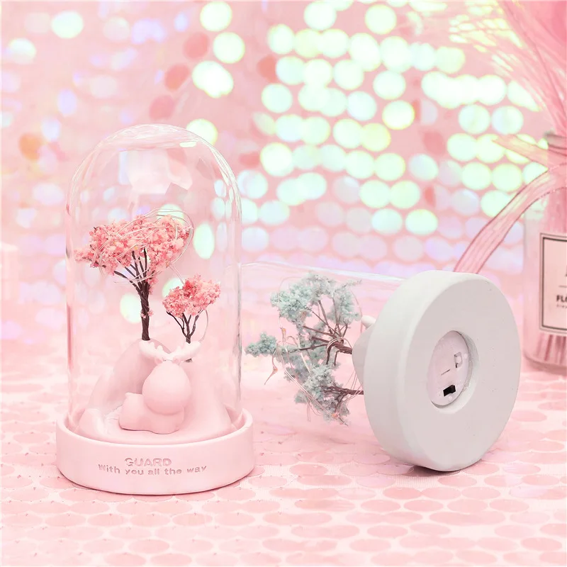 

SIBAOLU Sweet Deer Figure Figurines Night Light Home Decoration Christmas Gift Delicate LED Elk Ornaments
