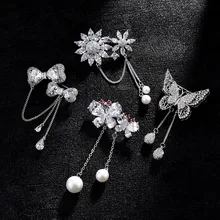 Fashion Tassels Brooch Female Clothing Accessories Elegant Sunflower Corsage Formal Dress Brooch Cardigan Sweater Safety Pin Who