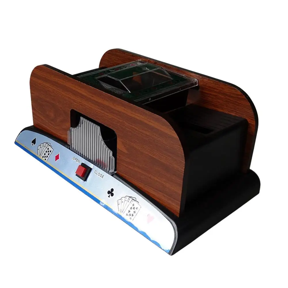 2 Deck Automatic Card Shuffler Poker Card Shuffler Machine Electric  Automatic Wooden Playing Card Deck Shuffler For Home Party - Playing Cards  - AliExpress