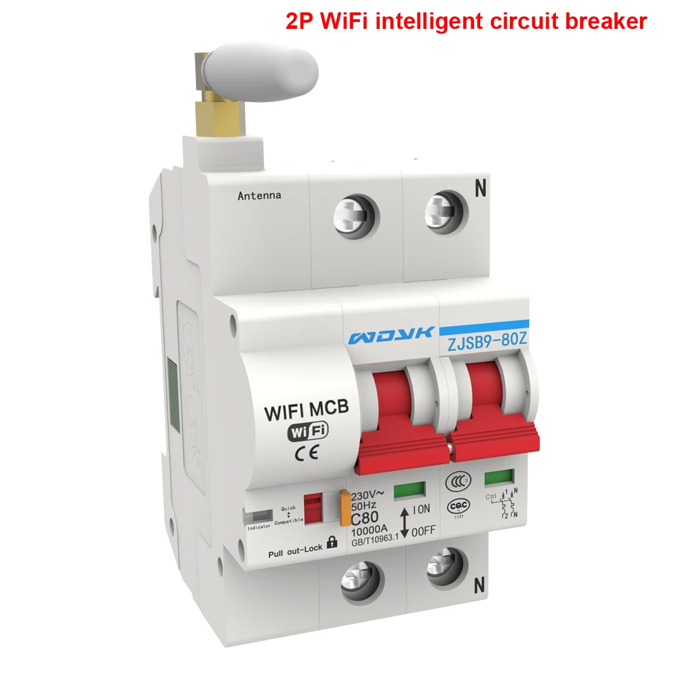 

50Hz IP201P/2P WiFi Intelligent Circuit Breaker with Energy Monitoring and Meter Function Compactible with Alexa and Google Home