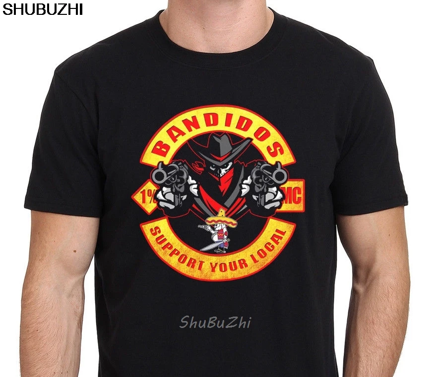 Мужская футболка Bandidos Support Your Local черная размер S-XXL sbz3312 | одежда