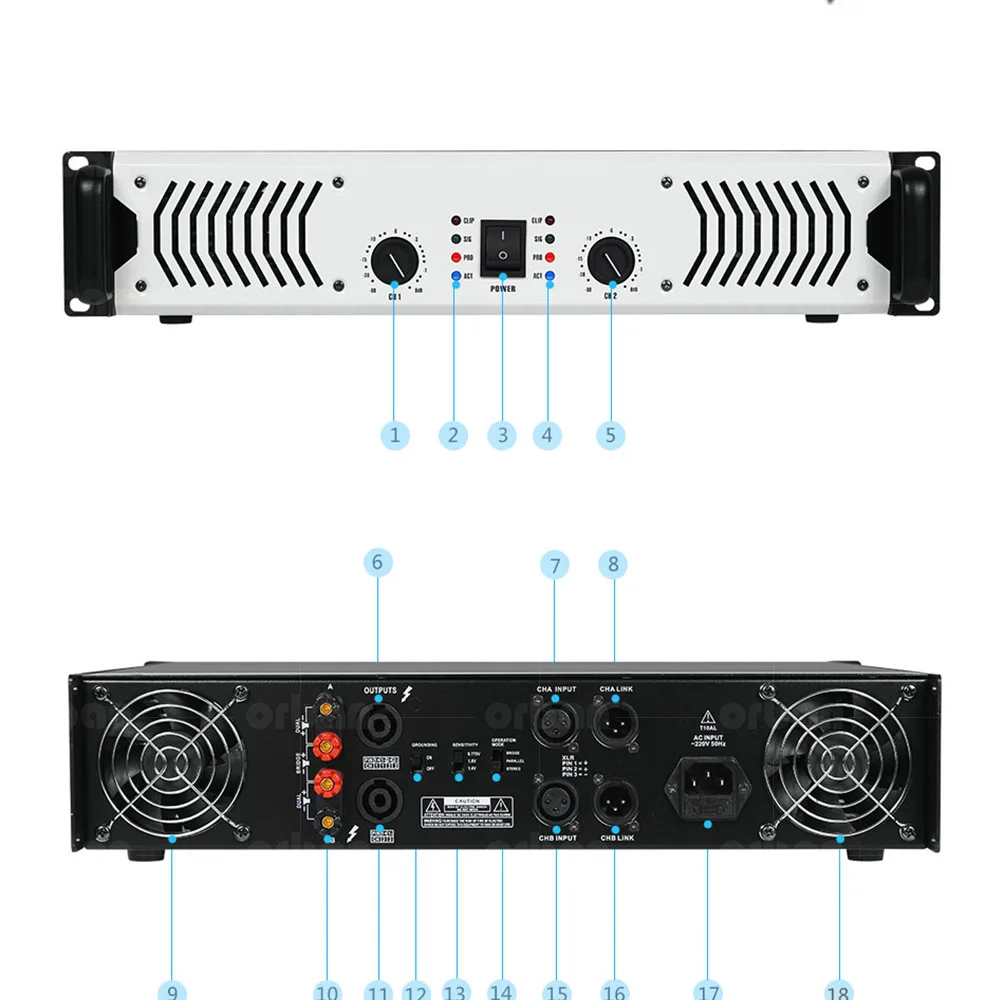 780 Вт Чистая сзади этап 2 канала профессиональный усилитель мощности высокой мощности этап открытый производительности домашнего KTV конференции проекта