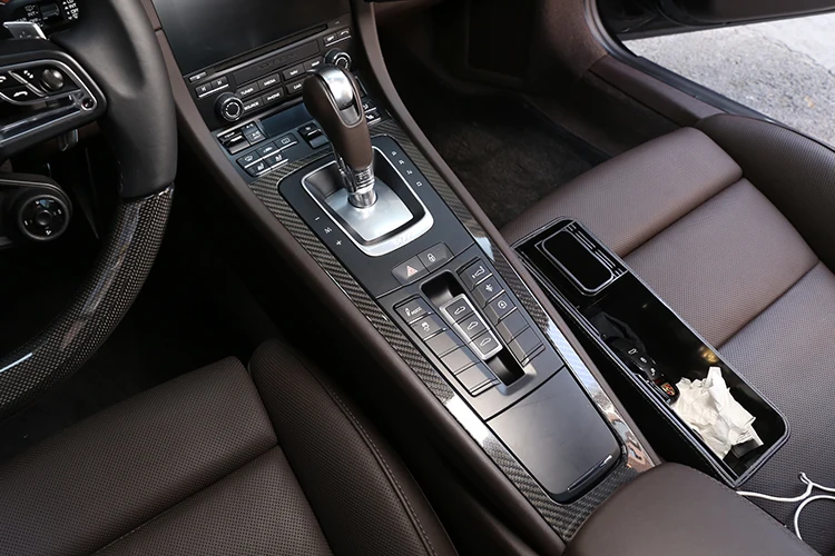Для Porsche 911 2013- из настоящего углеродного волокна центральная консоль передача отделка для переключения передач рамка отделка Аксессуары для 718