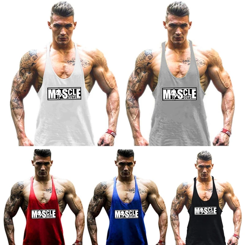 Muscleguys 2 шт одежда для бодибилдинга мужская майка для фитнеса мужская майка без рукавов хлопок тренировки Стрингер рубашки