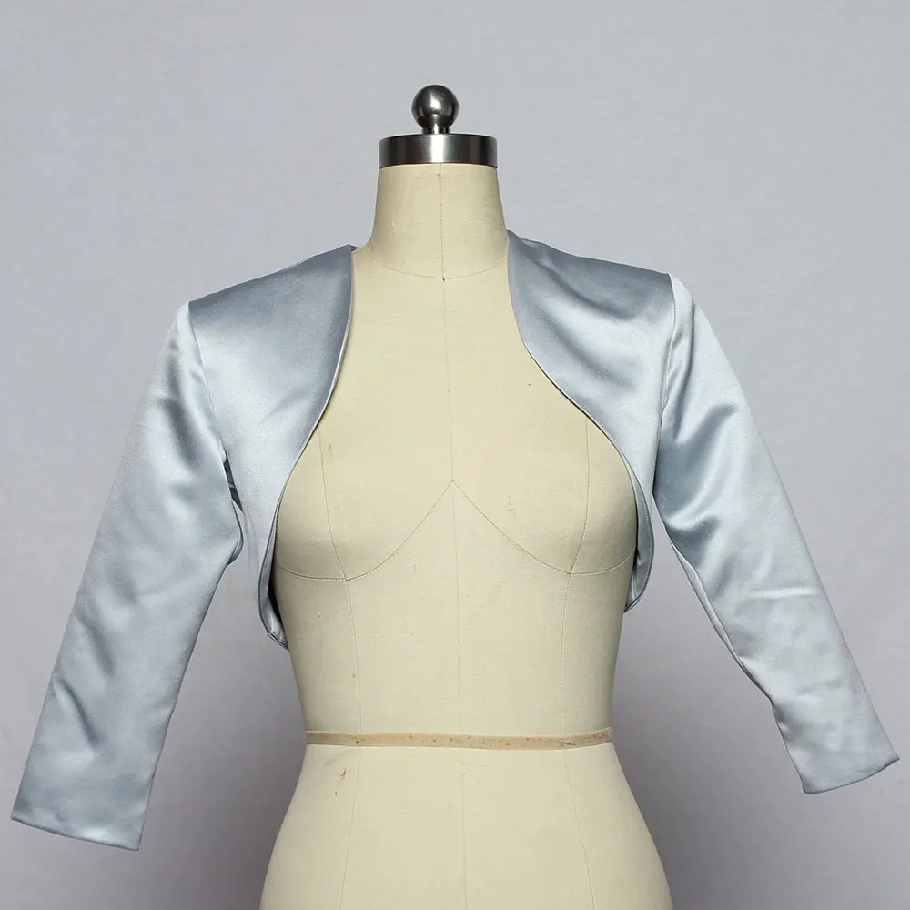 New White/ Ivory Satin Fashion Half Sleeve Wedding Jacket Made Bolero Wedding Accessories Cape Mariage Bridal Wraps