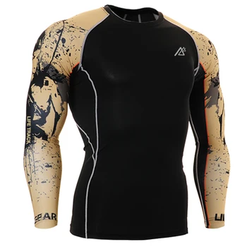 

Bike Compressed shirt for men Printed T-Shirt Long Sleeve Fitness Base Tights Men's Crossfit Top Cycling T-Shirt
