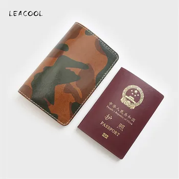 

Fashion Genuine Leather Cowhide Travel Passport ID Card Cover Holder Case Protector Organizer Wallet Army Green Color