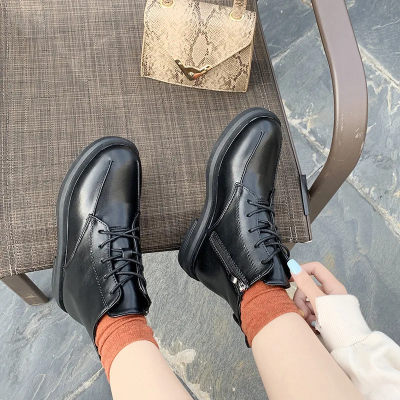 

Shoes New Style 2019 Trendy Shoes Martin Children Autumn & Winter Boots Women's British-Style Sleeve Lace-up Handsome round-Toe