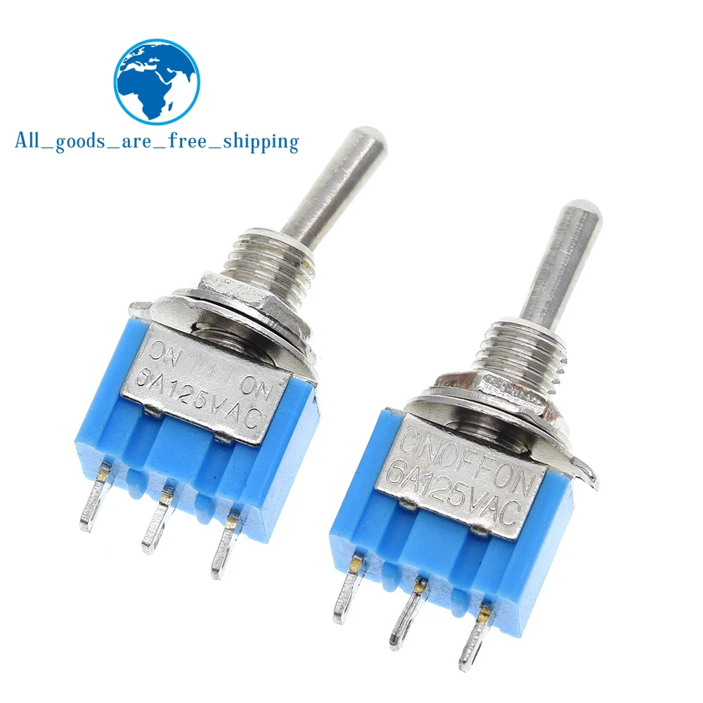 DIY 토글 스위치, ON-OFF-ON / ON-OFF 3 핀, 3 위치 래칭 MTS-103 MTS-102, AC 125V, 6A, 250V, 3A 전원 단추 스위치 자동차, 10 개
