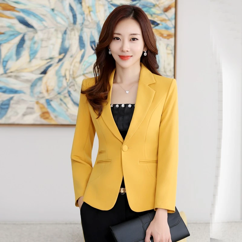 Blazer blanco mujer, traje corto Formal con cuello en V, un botón, chaquetas para mujer, Blazer ajustado, - AliExpress