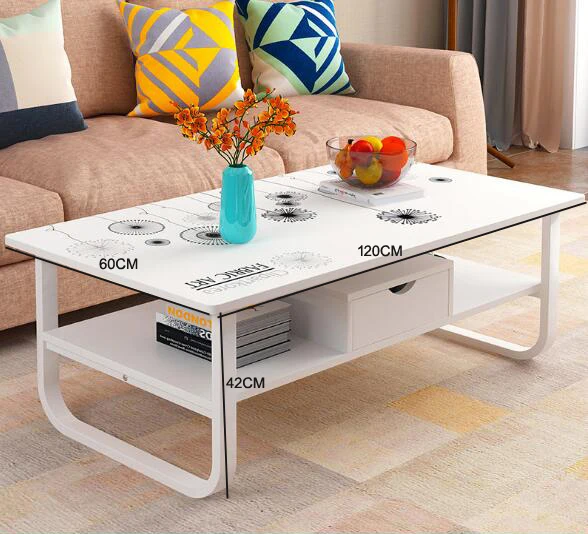EU RU 120 см длина журнальный столик с полкой ящик для хранения гостиной мебель для дома диван боковой центр большой стол - Цвет: A