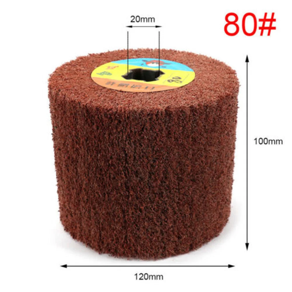 Проволока для рисования колеса щетка барабан Полировка буфера колеса 80 зернистость инструмент для полировки нержавеющей стали и алюминия