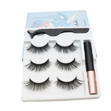 

Magnetic Eyelashes 3D Mink Eyelashes Makeup Magnetic Lashes Eyeliner Tweezers Set Natural Long False Lashes Short Faux Cils