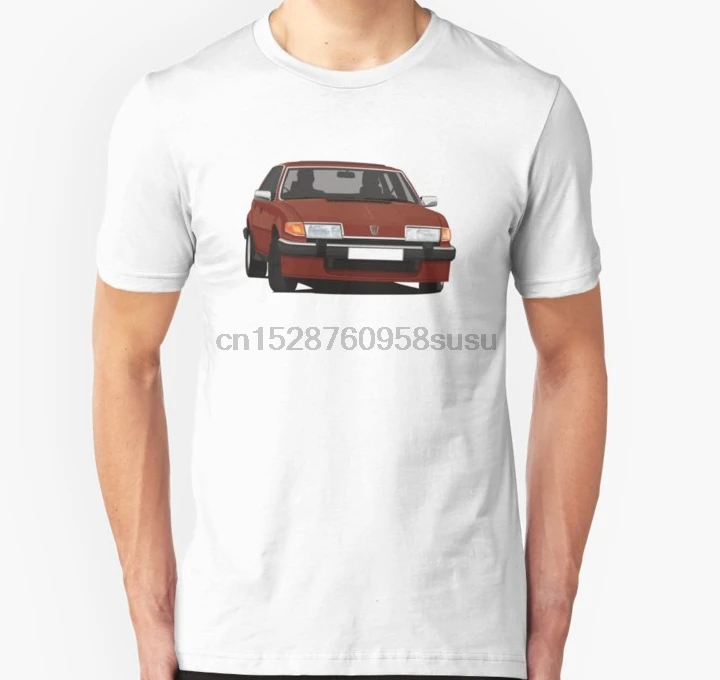 Мужская футболка Rover SD1 3500 темно-красная Автомобильная иллюстрация унисекс с
