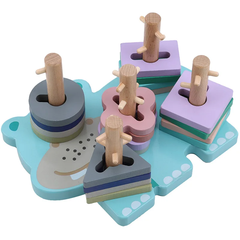 Монтессори материалы математические геометрические формы когнитивные строительные игрушки Дети Детские головоломки игрушка деревянная форма Сортировка игрушки