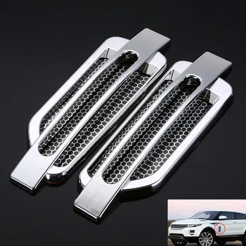 

Hot For Audi BMW 22 x 6.5cm Car Side Air Flow Vent Fender Cover Intake Grille Stickers 2pcs