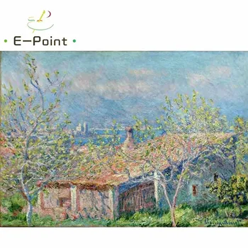 

E-Point Monet Landscape Oil Painting Print on Cotton Canvas Painting Abstract Christmas Decorations for Home YG278