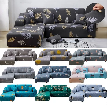 

1/2 pieces Sofa Cover Set Geometric Couch Cover Elastic Sofa Cover for Living Room Pets Corner L Shaped Chaise Longue Sofa Cover