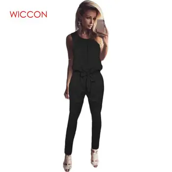 

Summer Women's Sexy Ankle-Length Pants Loose Solid Bodysuits Sleeveless Straps Cozy Breathable Jumpsuit Solid Jumpsuits Suits