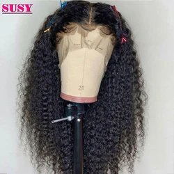SUSY Deep Wave Frontal Wig Deep Wave Closure Wig 30 Inch Lace Front Wig Curly Lace Front Human Hair Wigs For Women Human Hair