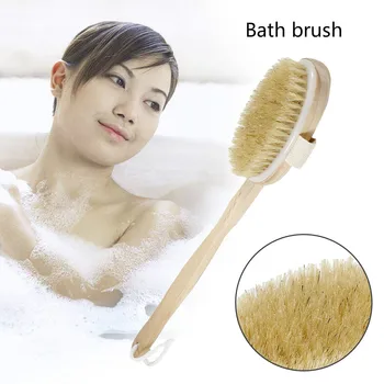 

42x7cm Exfoliating Wooden Body Massage Shower Brush Natural Bristle Bath Brush SPA Woman Man Skin Care Body Back massage Brush