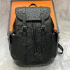 Authentic Real True Ostrich Skin Men Large Casual Black Drawstring Backpack Genuine Exotic Leather Male Leisure Travel Bag Pack 1