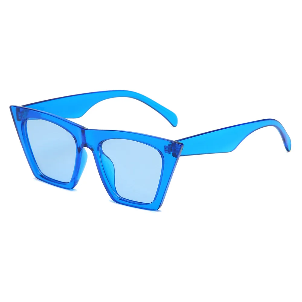 Новые модные сексуальные женские солнцезащитные очки кошачий глаз женские винтажные брендовые дизайнерские яркие солнцезащитные очки, солнцезащитные очки для женщин Oculos de sol - Цвет линз: C02 Blue