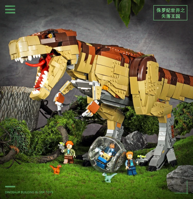 

Tyrannosaurus Jurassic World Series Compatible Legolys 75936 T. rex Rampage Dinosaur Park Building Blocks Toys For Boy Gifts