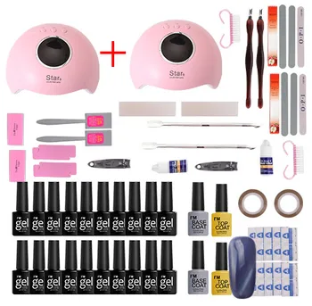 

UV Nail Lamp Manicure Set Choose 20 Colors Gel Polish Base Top Coat Nail Kits