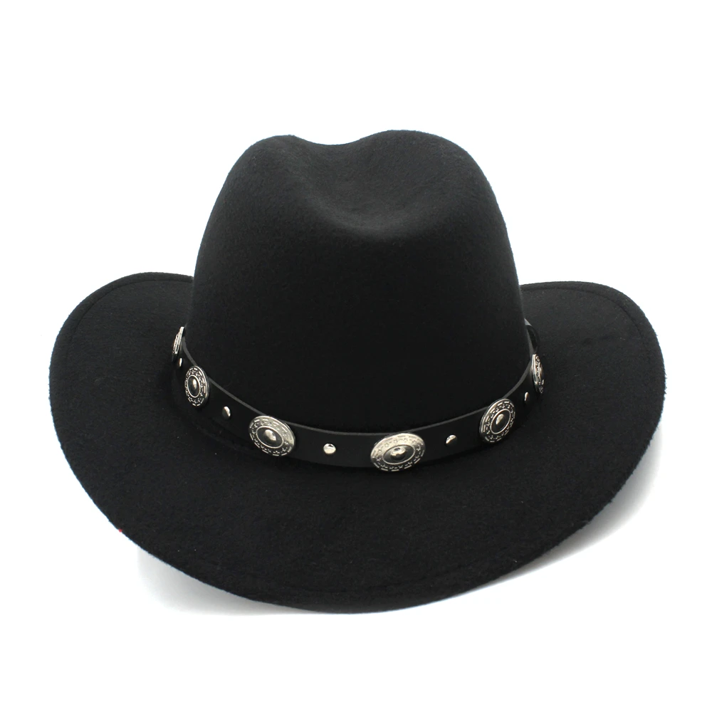  - Women Men Western Cowboy Hat Roll up Brim Cowgirl Jazz Cap