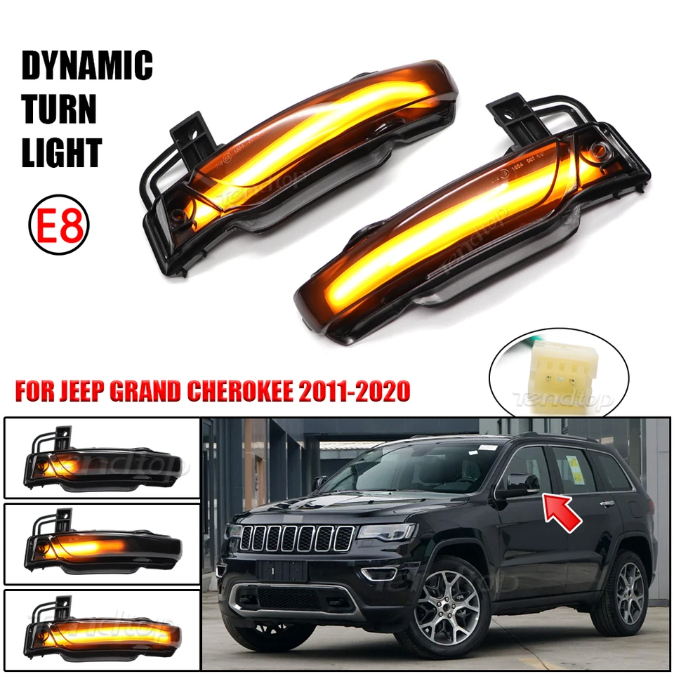 Dynamic Tape LED Dynamic Turn Signal Mirror Lights - Replacement For Jeep Grand Cherokee WK2 2011-2020 Models Jeep Turn Signal Lights