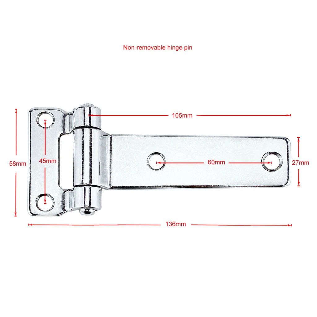 Polished T Hinge Stainless Steel Tee Garage Barn Cargo Trailer Door Hinges