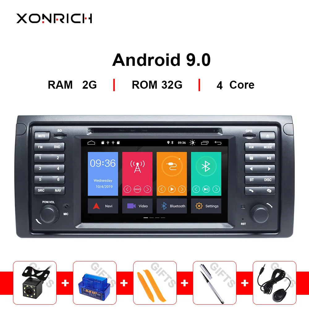 Ips DSP Qcta Core 1 din Android 9,0 Автомагнитола головное устройство для BMW X5 E53 BMW E39 Мультимедиа DVD gps навигация аудио стерео 4+ 64 ГБ - Цвет: 4 Core 32ROM OBD Cam