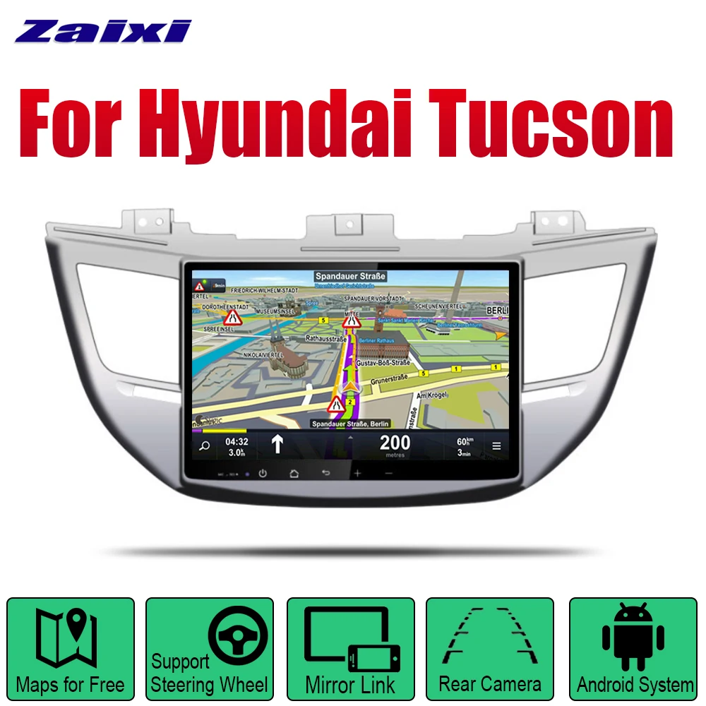 

ZaiXi Android Car Radio Stereo GPS Navigation For Hyundai Tucson 2015~2019 Bluetooth wifi 2din Car Radio Stereo Multimedia