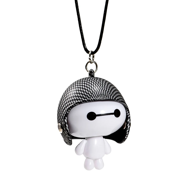 Автомобиль кулон милый шлем робот Baymax куклы висячие украшения автомобили Зеркало заднего вида подвеска украшения аксессуары Подарки - Название цвета: F