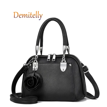 

New Flower Ornament Women's Handbag PU Leather Multi-Pocket Large Capacity Ladies Shoulder Messenger Bag Ladies Tote Bag Wallet