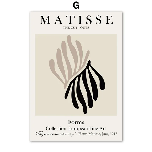 Abstract Matisse Paper Cut Coral Birds Leaves Nordic Poster Nude Wall Art Print Canvas Painting Decor Pictures For Living Room G