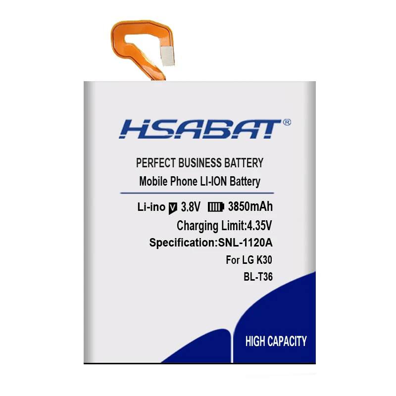 HSABAT 0 цикла 3850 мА/ч, BL-T36 Батарея для LG Harmony 2, K10, K11-, K30, K11+, L413DL X410 X410E X410L X410S X410X