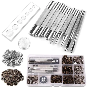 

Imzay 72PCS Leather Metal Snap Fasteners Kit With Setting Tools For Clothing, Leather, Jacket, Jeans Wear, Bags, Bracelet