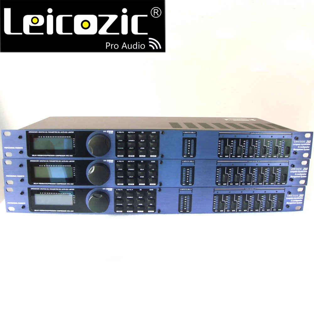 Leicozic-랙 PA 260 3in 6out 드라이버 랙, 전문가용 오디오 프로세서, 라우드 스피커 관리 시스템, 오리지널 소프트웨어 프로 오디오