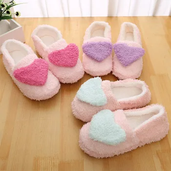 

Women Winter Home Slippers Female Plush Warm Indoor Floor Shoes Woman Flat Soft Furry Ladies Slip On Casual Lovely Slippers New