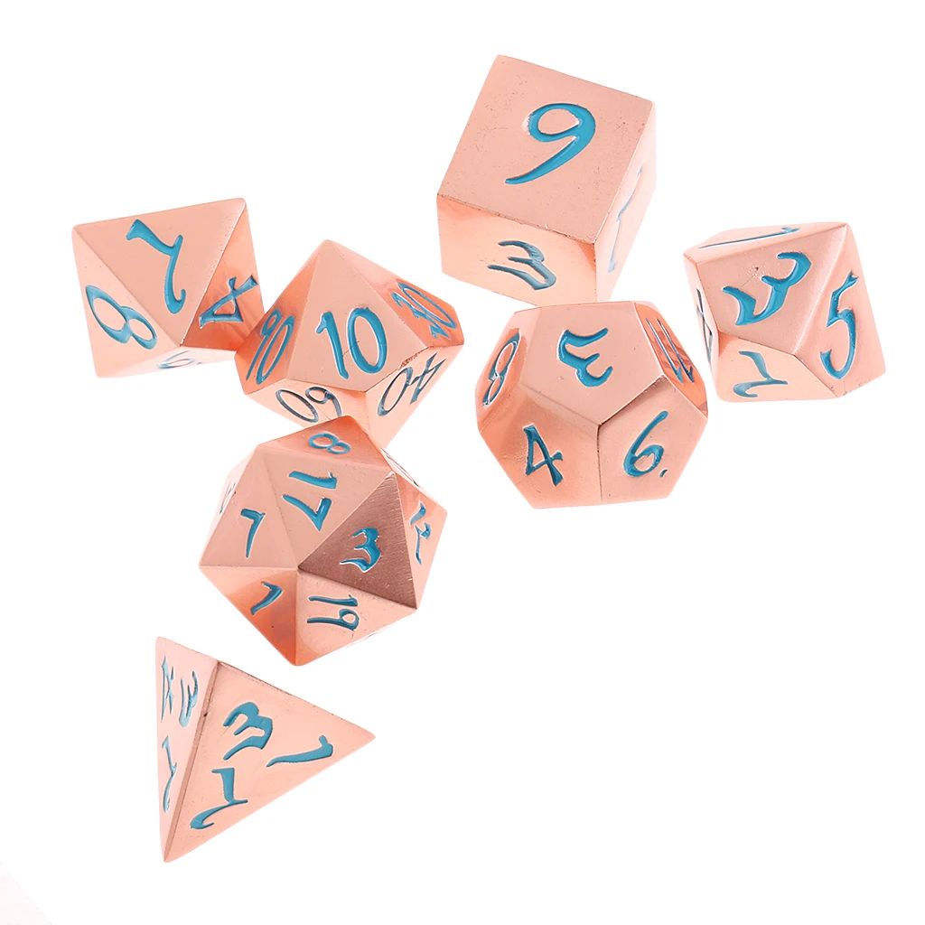 Медный сплав многогранные кости набор цифровой D4-D20 для MTG TRPG вечерние игрушки подарок